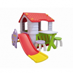 Activity Toys Labeille Dream Playhouse & Slide Luxury Complete Set – Atap Merah