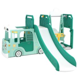 Happy Play Bus Slide Swing 3in1 – Green