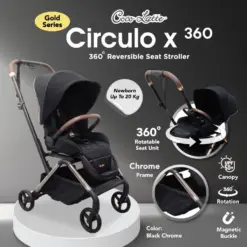 Cocolatte Circulo X 360 Stroller - Black Chrome
